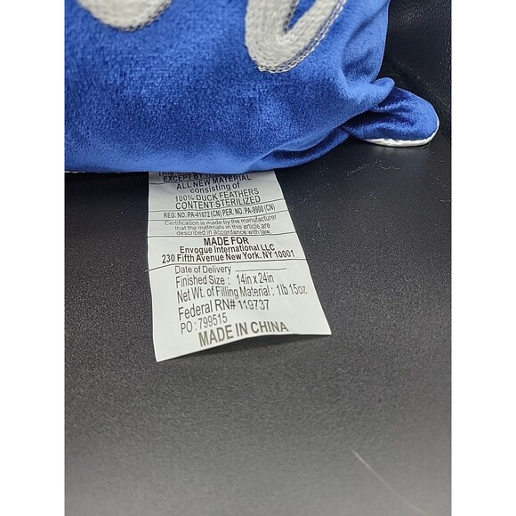 Lacourte HAPPY HANAKKAH MENORAH Reversible Pillow Blue White 24" Removeable Covr - Picture 6 of 6